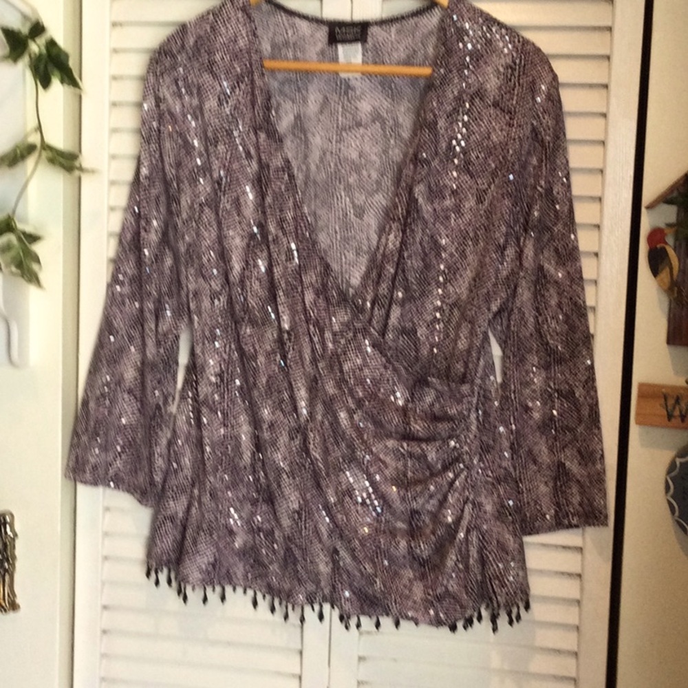 Fancy MSK snake skin look top 1X